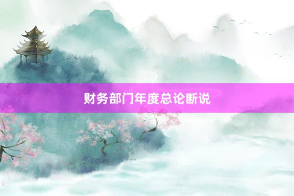 财务部门年度总论断说